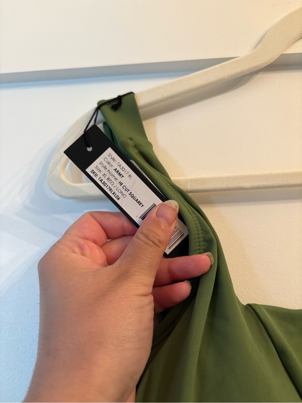 TA3 SQUAREY GREEN SIZE XL REG LONG one piece shaping swimsuit EXTRA LARGE NWT - Picture 2 of 6